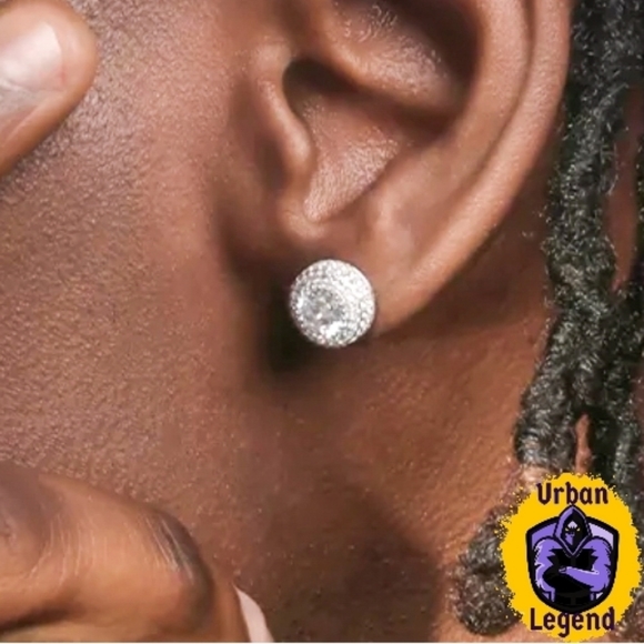 *NEW!* LARGE Mens 14k Iced Earrings - Picture 13 of 16